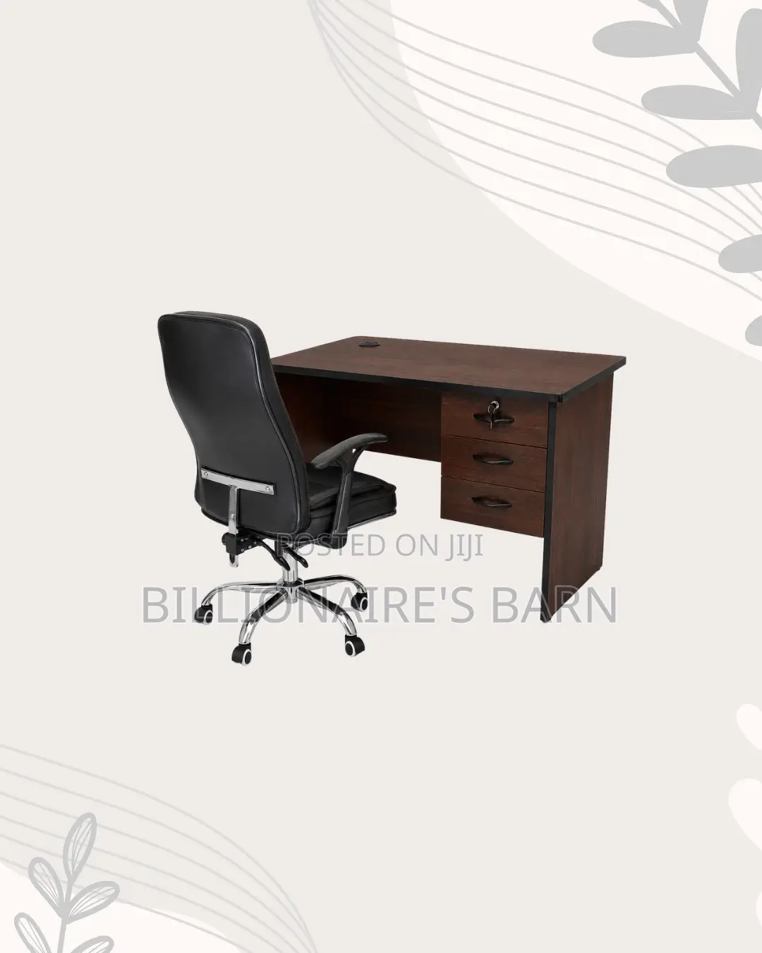 Practical 1m Desk and C35 Executive Leather Chair for Office Corners