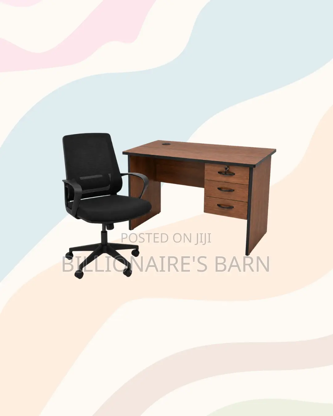 Modern 1m Desk and Black Mid-Back Ergonomic Mesh Chair - Focused Work