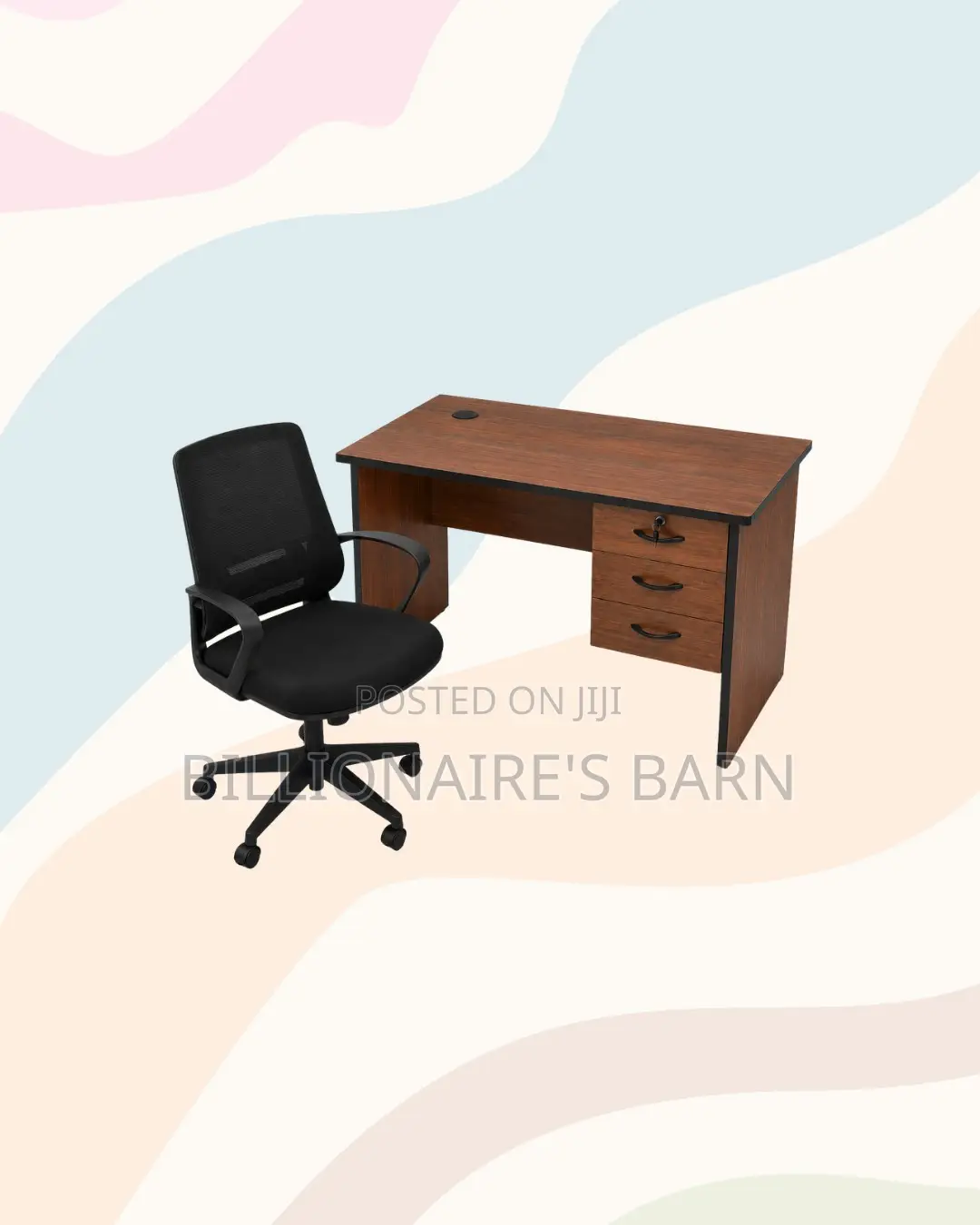 Modern 1m Desk and Black Mid-Back Ergonomic Mesh Chair - Focused Work