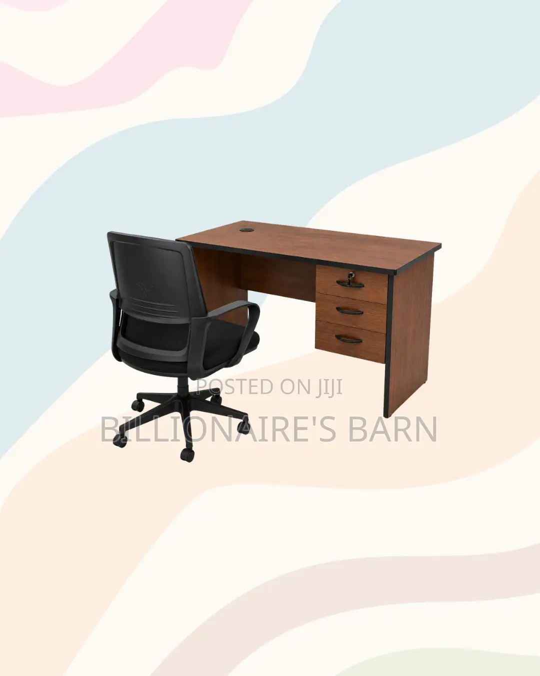 Modern 1m Desk and Black Mid-Back Ergonomic Mesh Chair - Focused Work