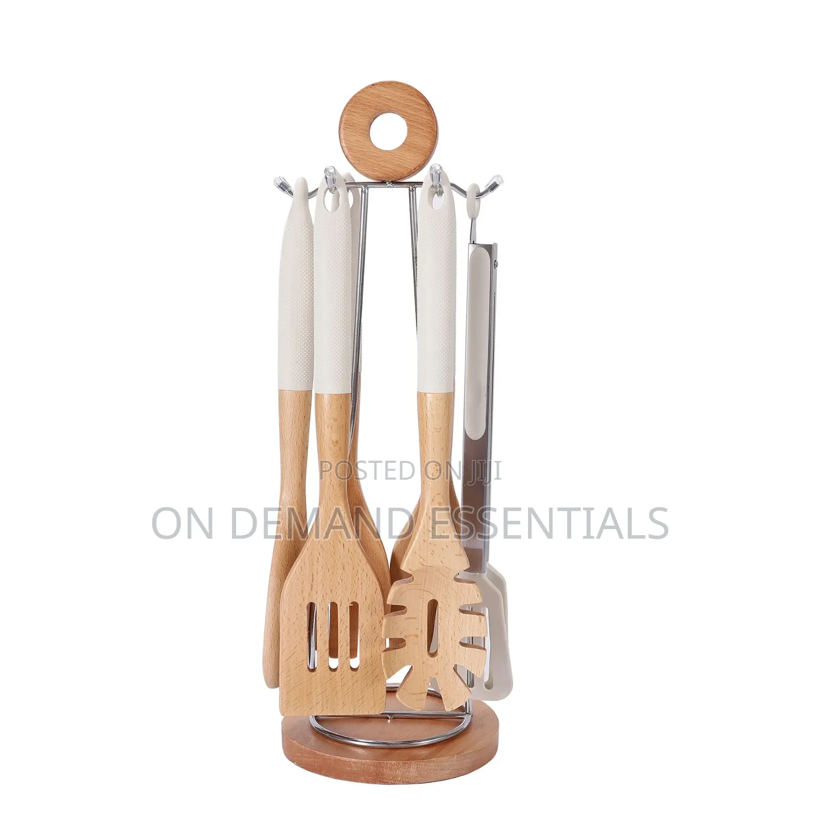 6pcs Premium Bamboo Spoon Set With Stand