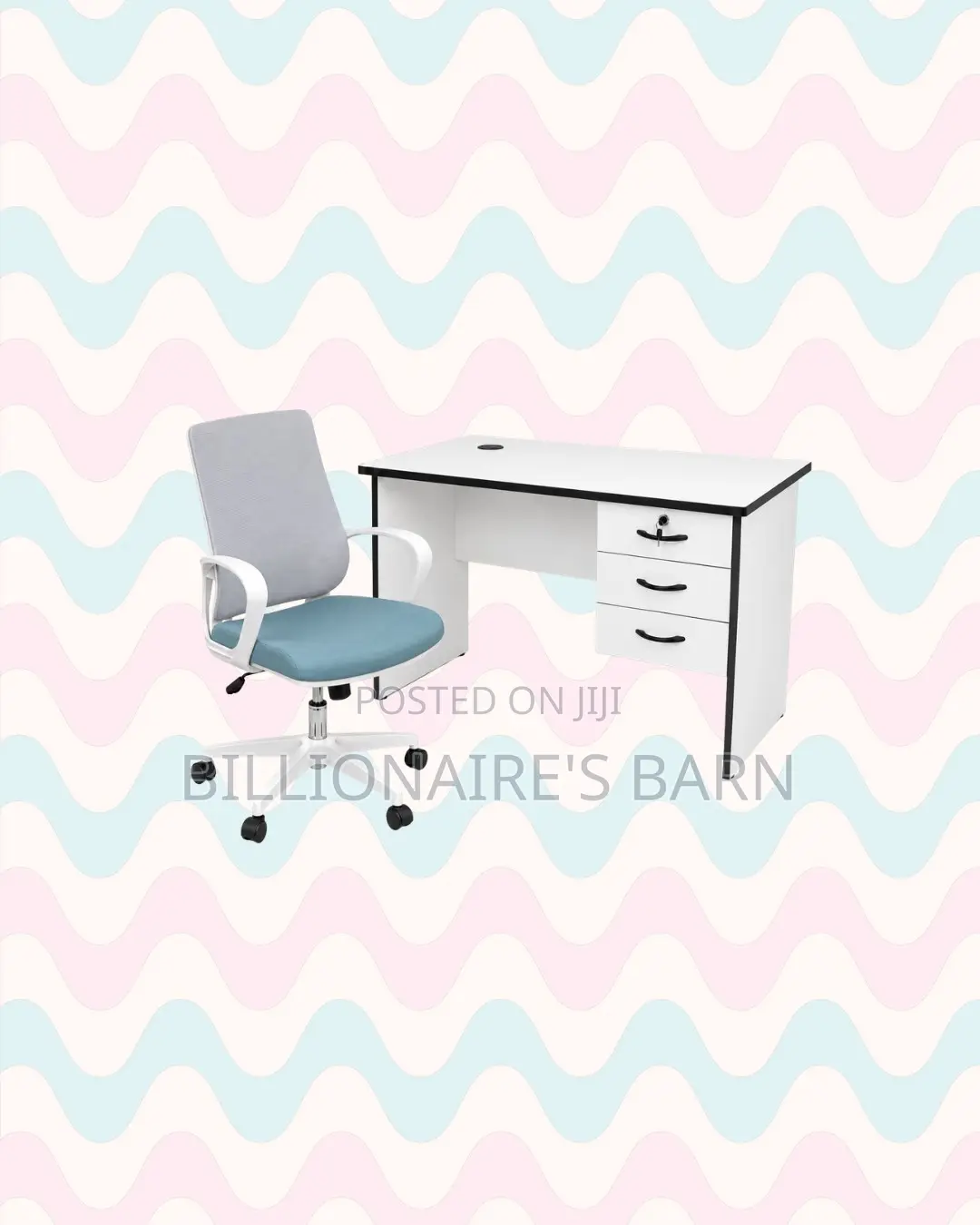 Modern 1m Desk and Mid-Back Ergonomic Mesh Chair for Better Workdays