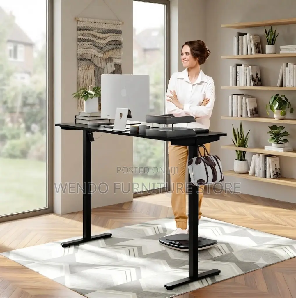 Office Desk; 1.4 Meters Electric Adjustable Height Home Office Table