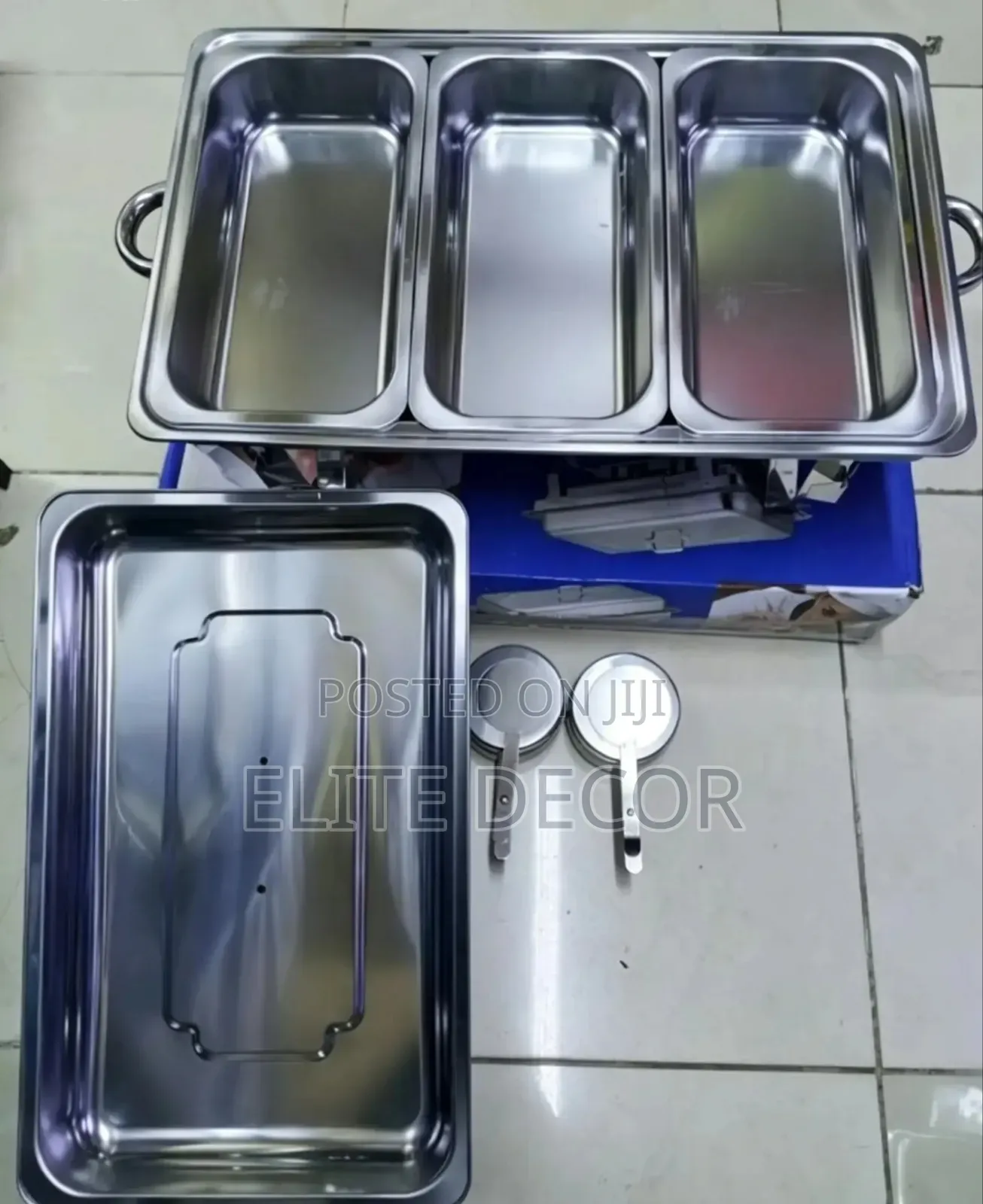 Triple Stainless Steel Chafing Dish – 3-Compartment Buffet Food
