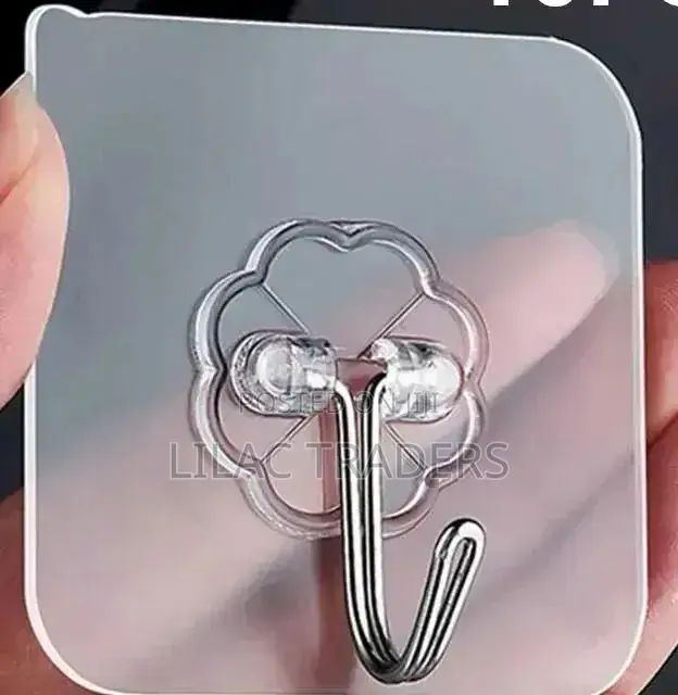 *10PCS Transparent Stainless Steel Strong Self Adhesive Hooks
