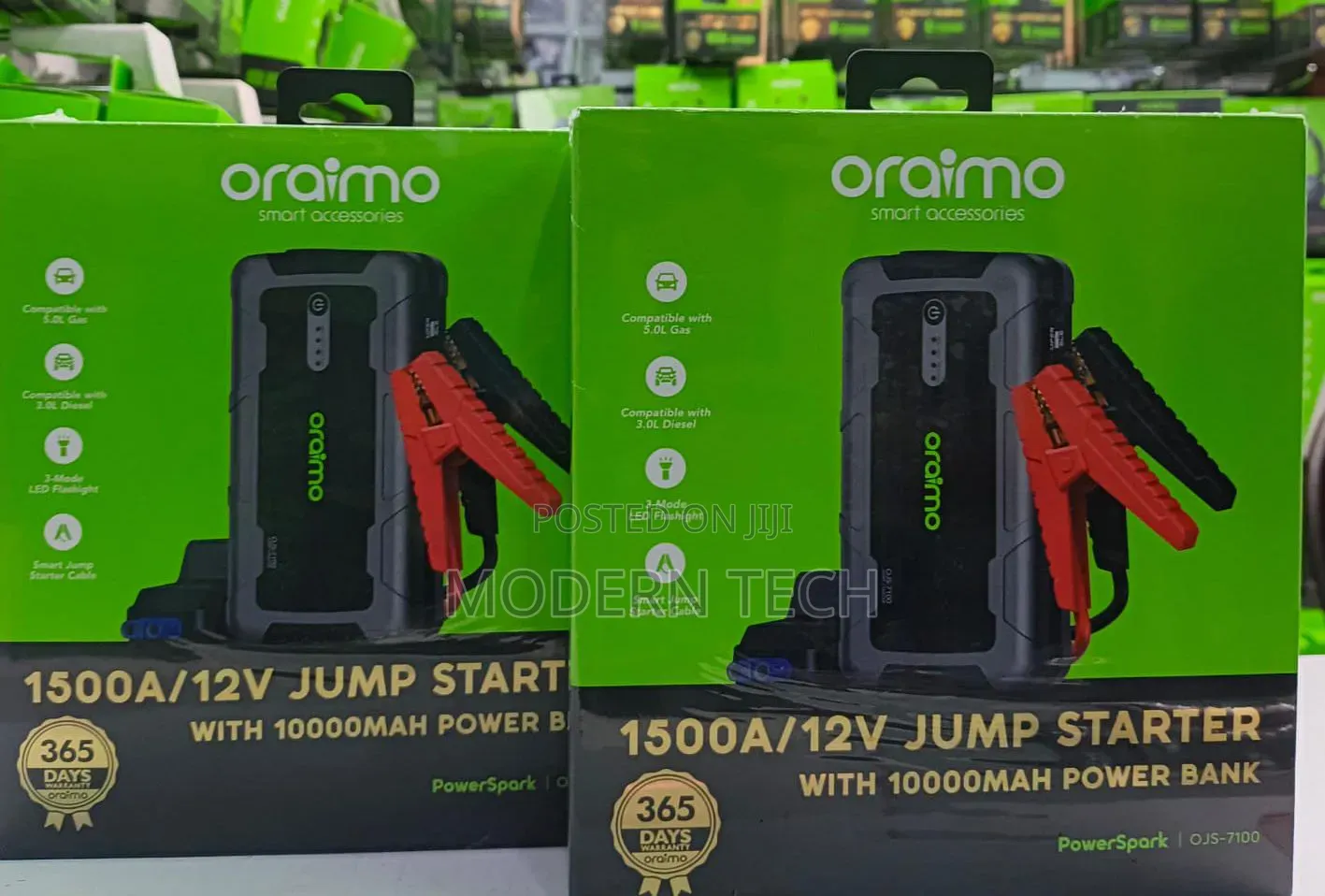Oraimo 1500A Smart Car Jump Starter With LED Flashlight