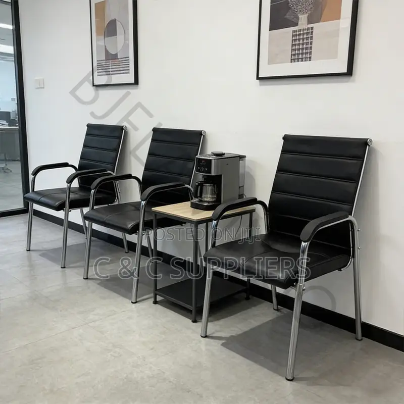Leather Padded Reception Guest Chair.