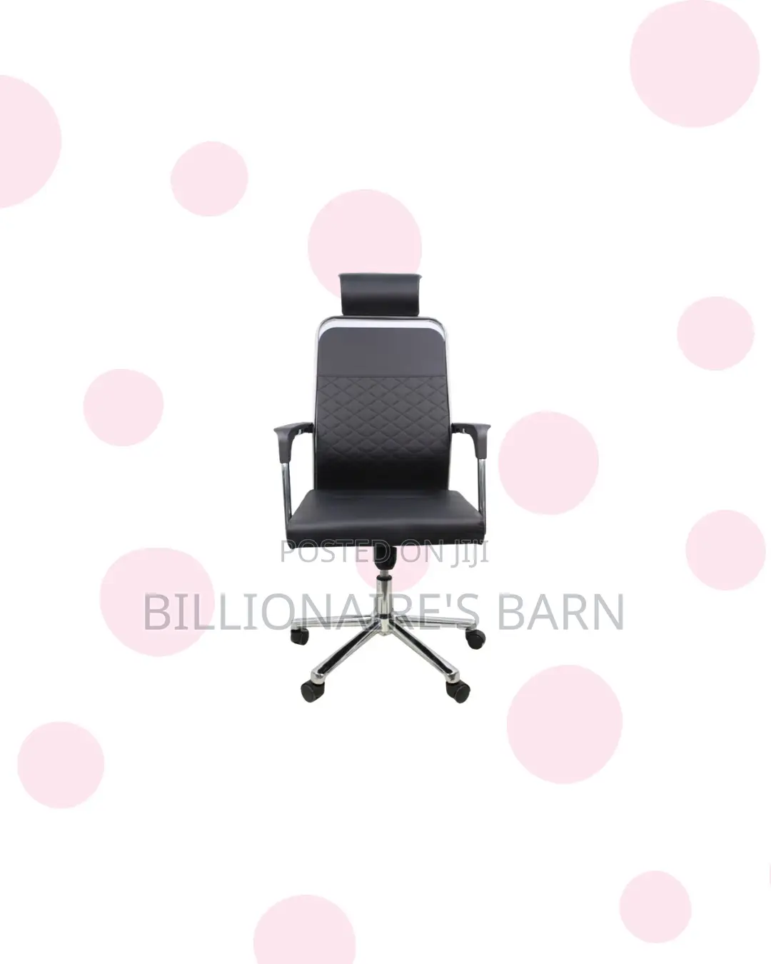 Black Quilted Executive Chair Headrest | Daily Office Comfort