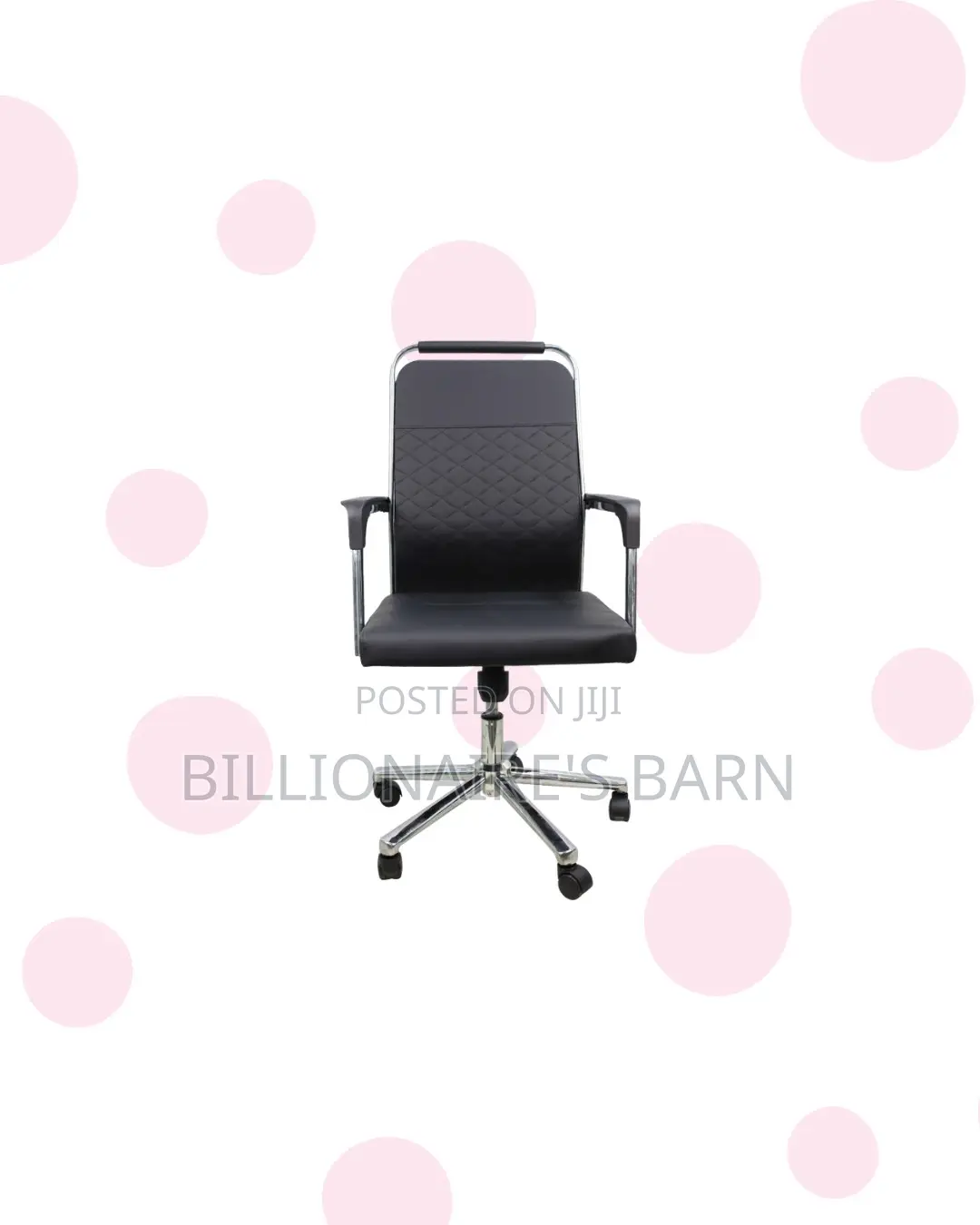 Practical Black Quilted Executive Swivel Chair | Daily Office Comfort