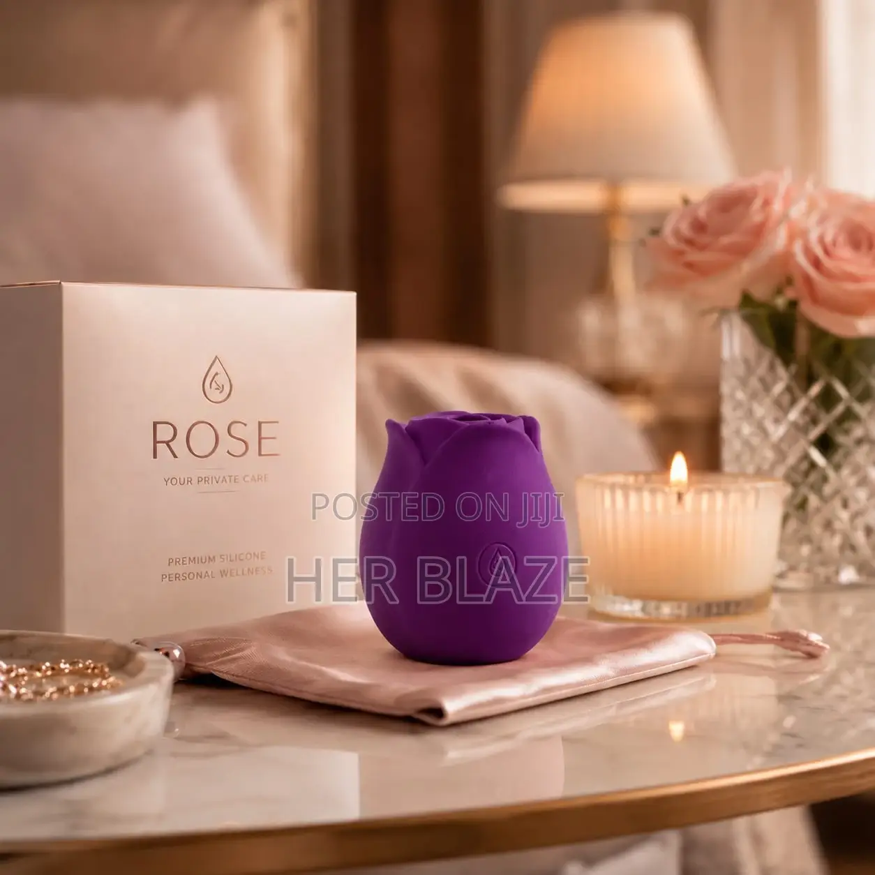 Elegant Rose Clitmassager and Nipplesucker Travel Friendly Waterproof