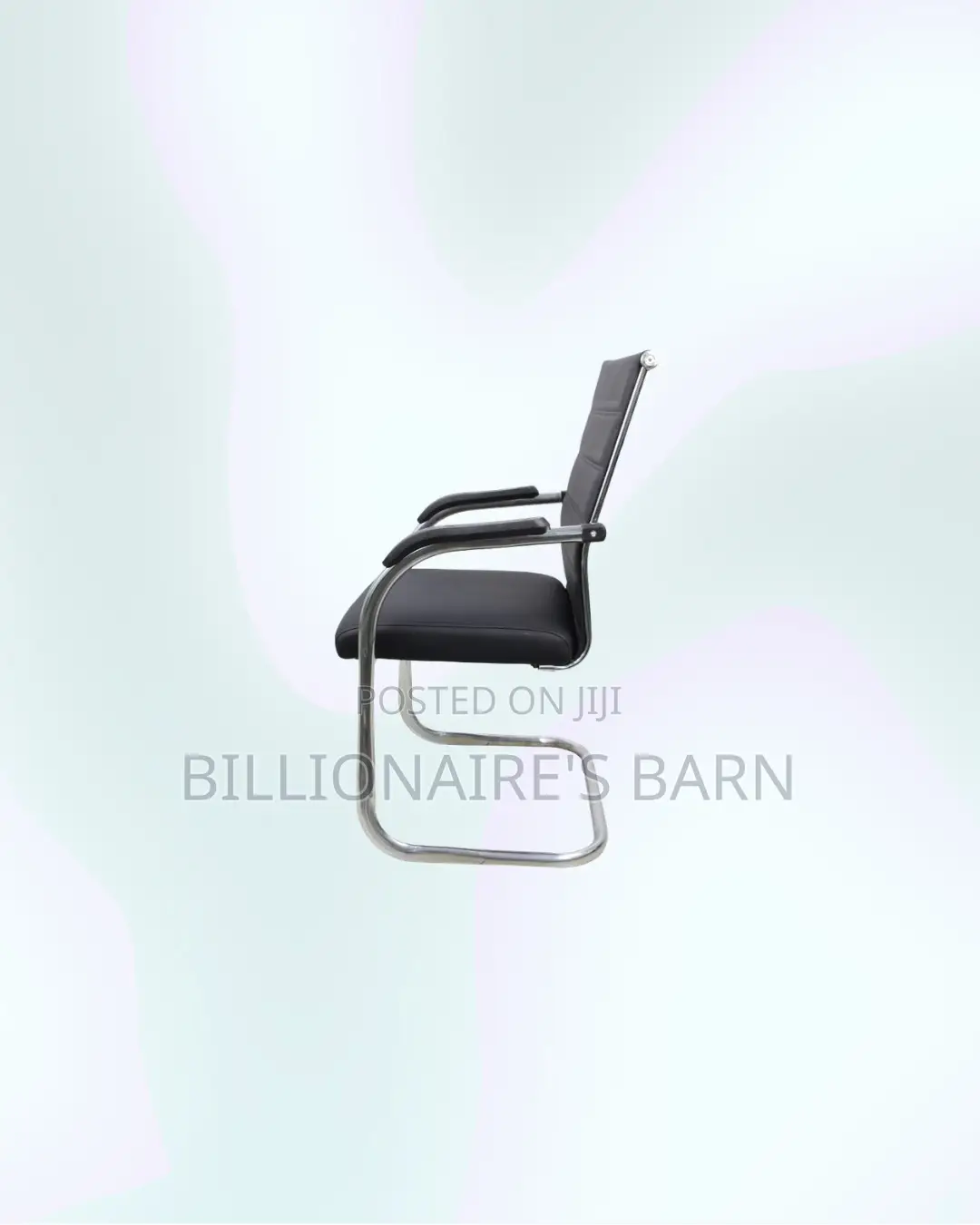 Practical Black Padded Cantilever Visitor Chair | Home Office Use