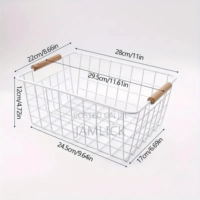 Multipurpose Metallic Mesh Basket With Wooden Handle – Pm