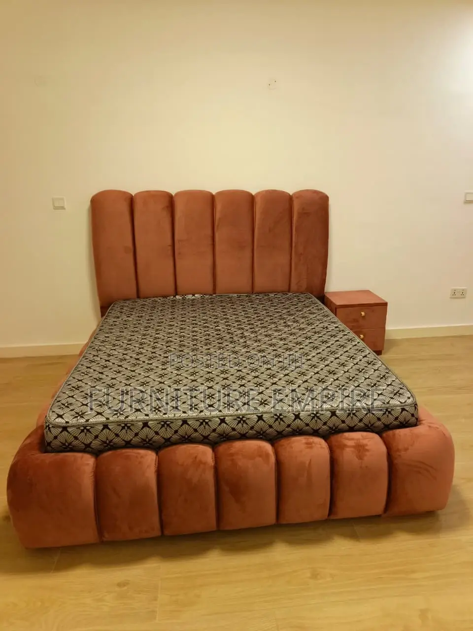 4x6 Bubble Bed Burnt Orange Upholstery