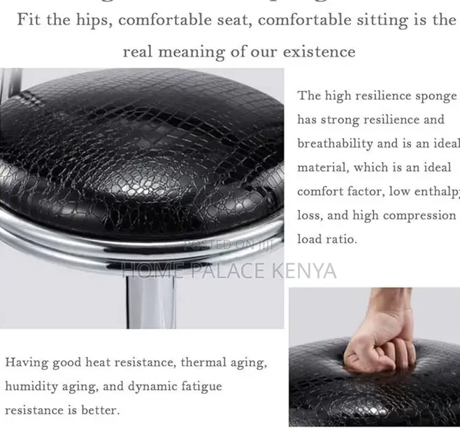 Bar Stool: Modern Swivel Office Stool With Padded Backrest