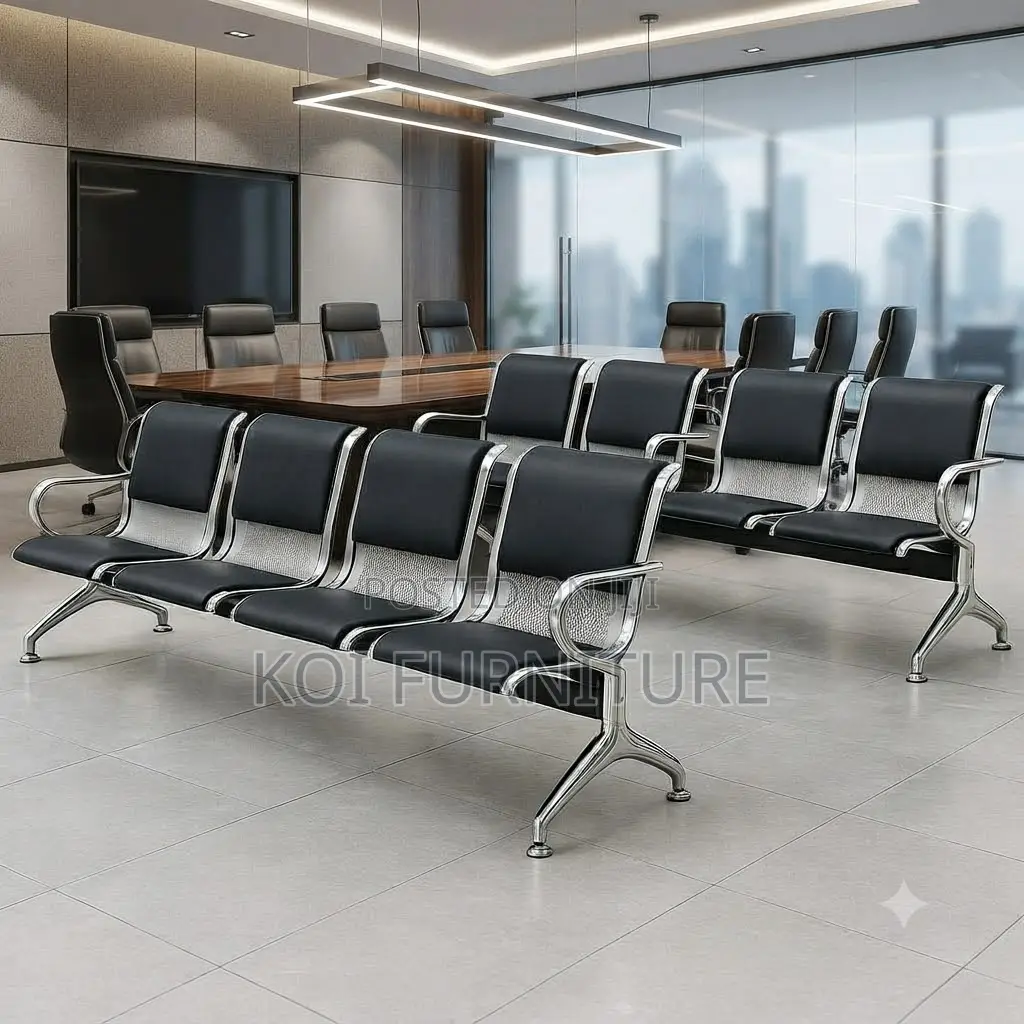 Office Benche; Four Seaters Leather Bench for Instution Area Reception