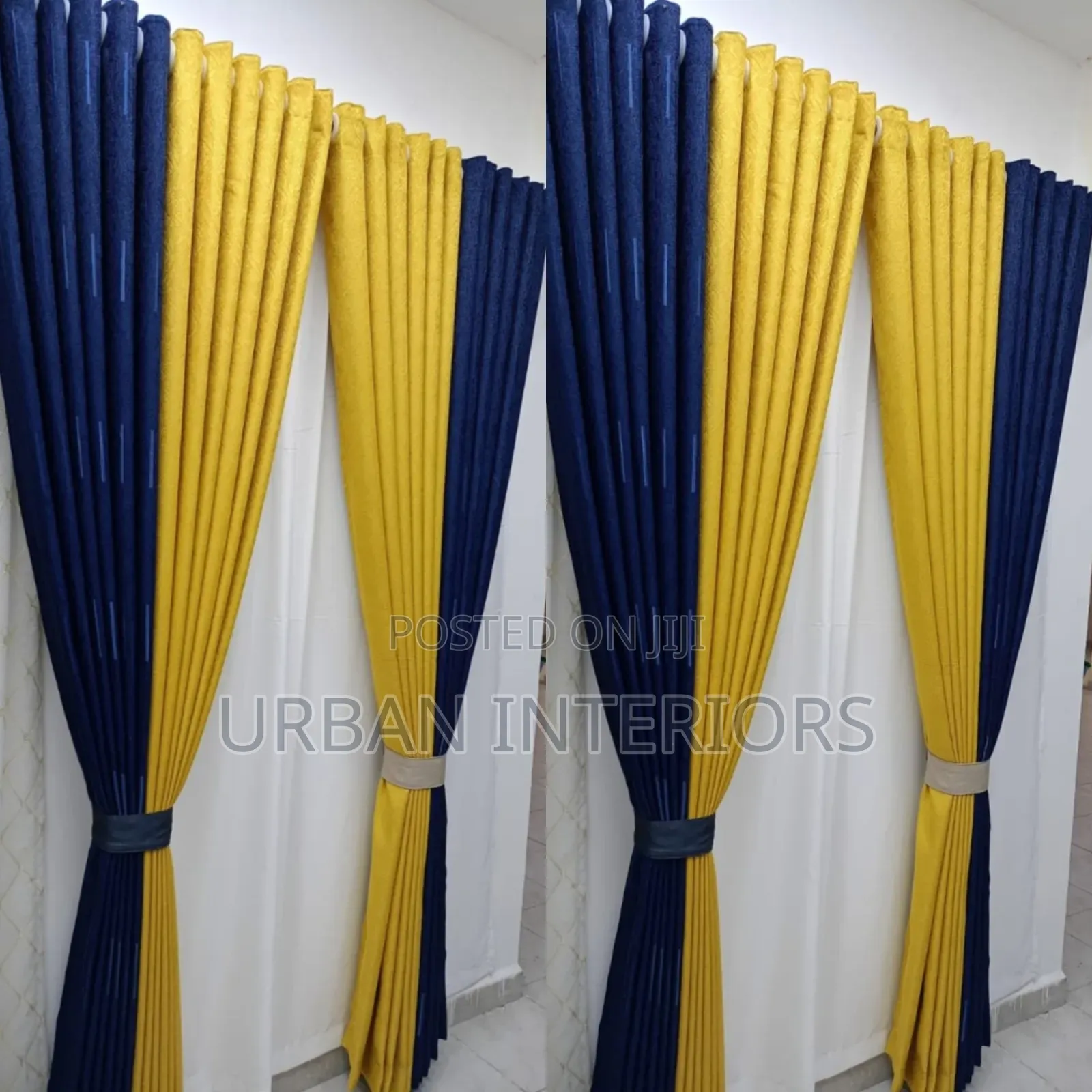 Modern Yellow Blue Curtains Modern Yellow Blue Curtain Ready Made