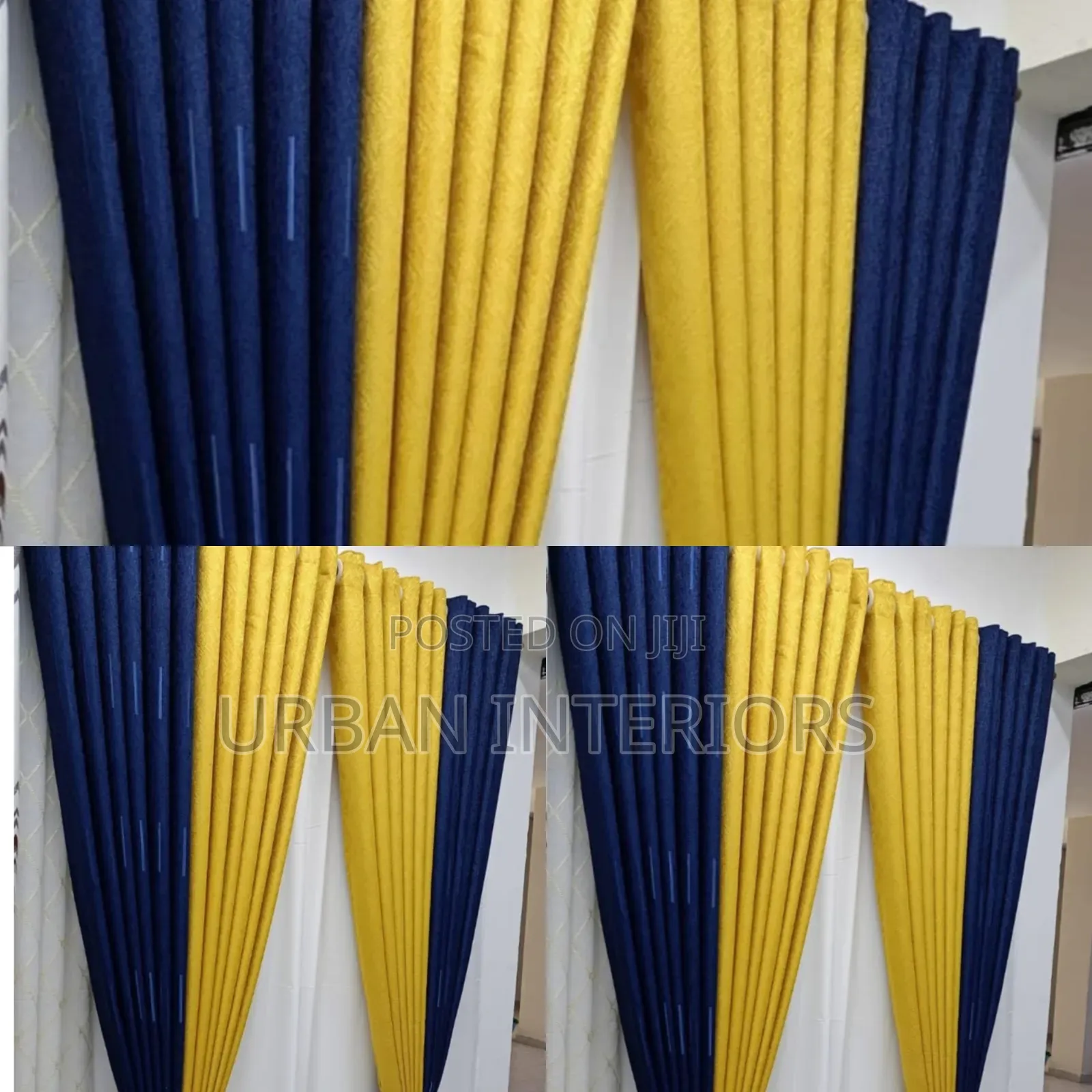 Modern Yellow Blue Curtains Modern Yellow Blue Curtain Ready Made