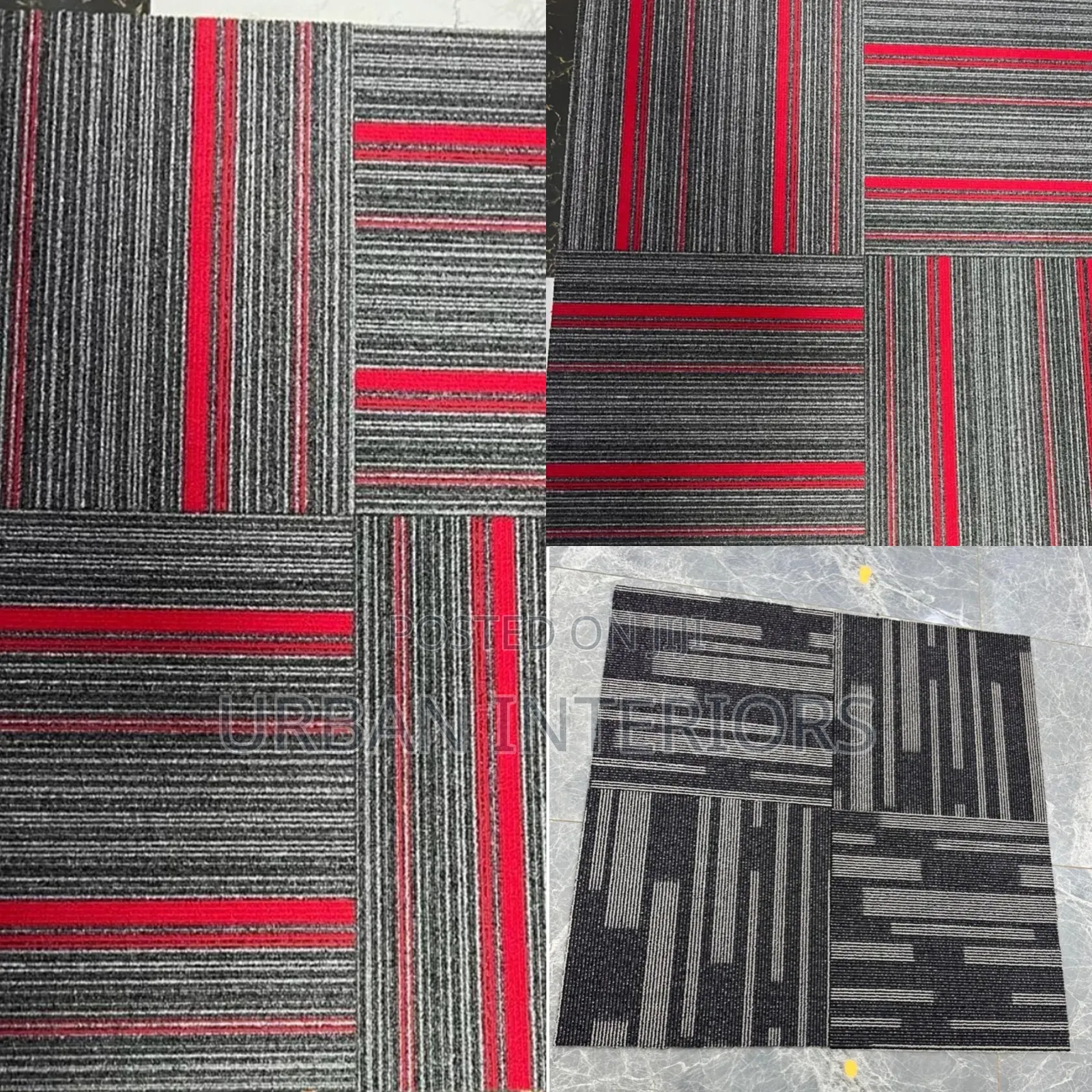 Carpet Tiles Carpet Tiles Red Pattern 50cm by 50cm