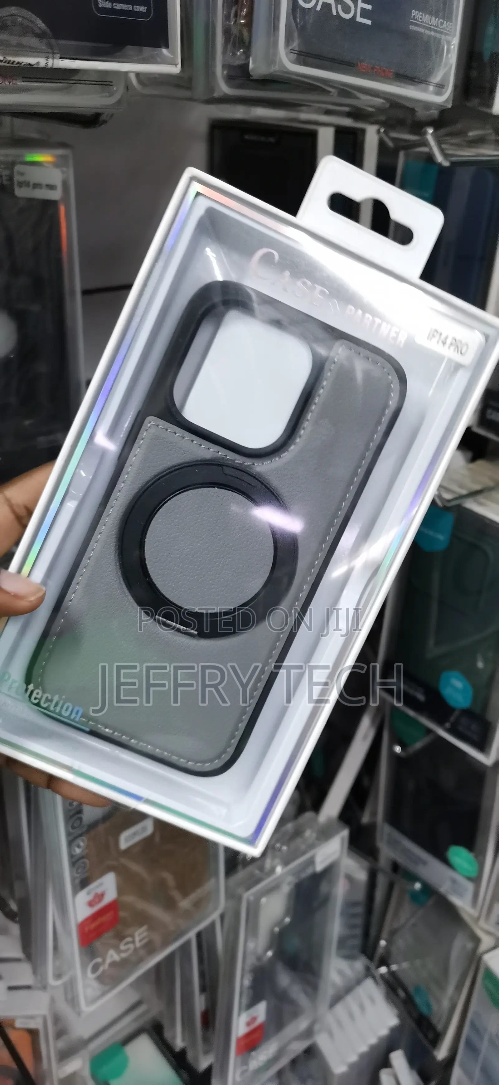 Grey Faux Leather Case Is Designed for the iPhone 14 Pro