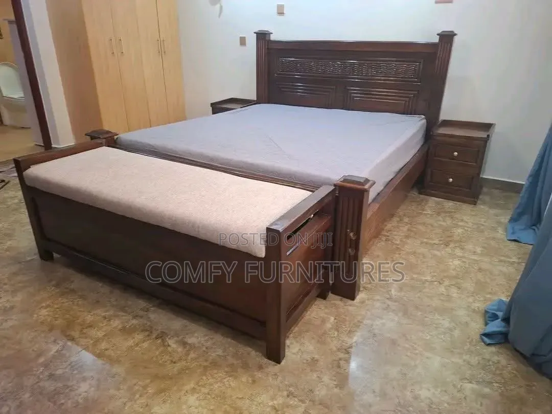 Pure Mahogany Wood Storage Bed