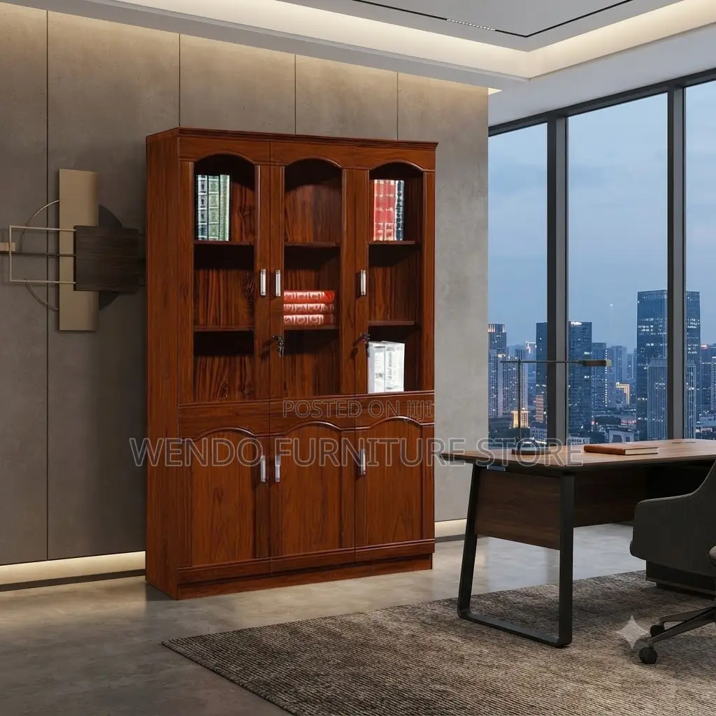 Office Cabinet; Diplomatic Office Cabinet With Three Mahogany Doors
