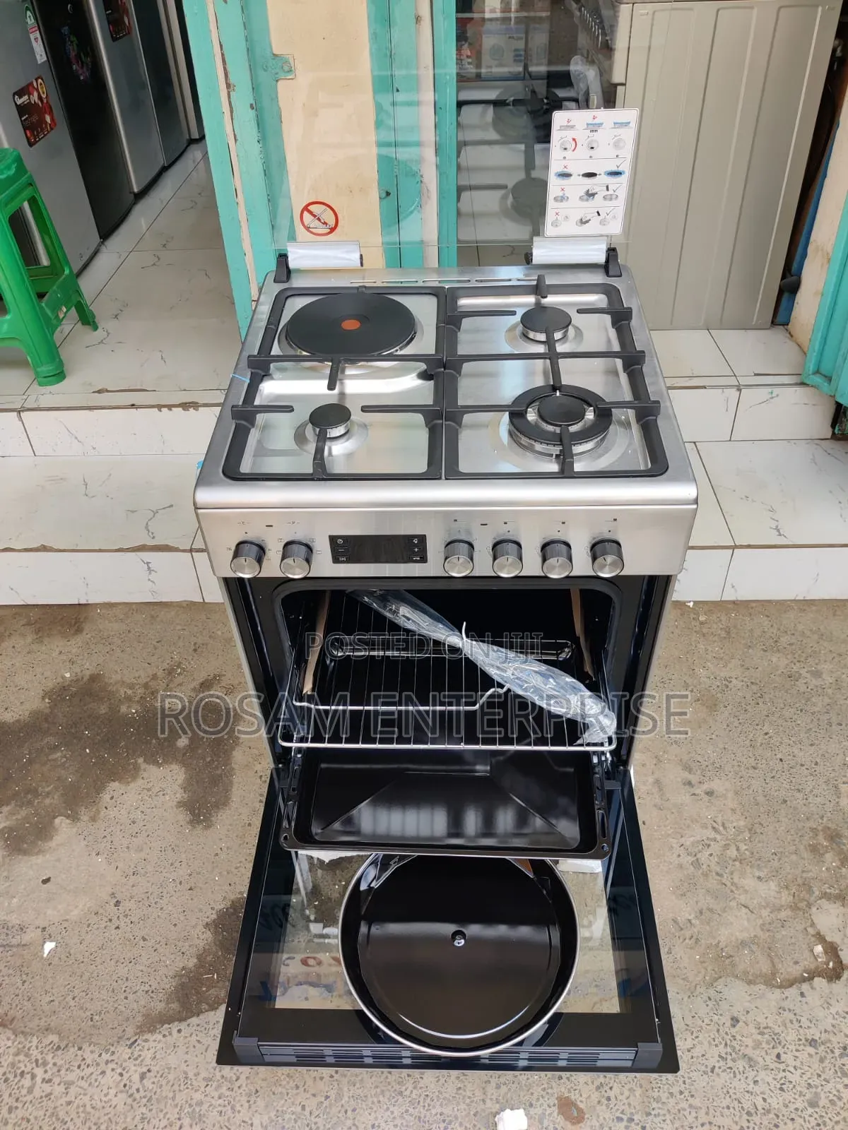 SIMFER Cooker 60X60Cm 3Gas + 1 Electric. Inox Grey.