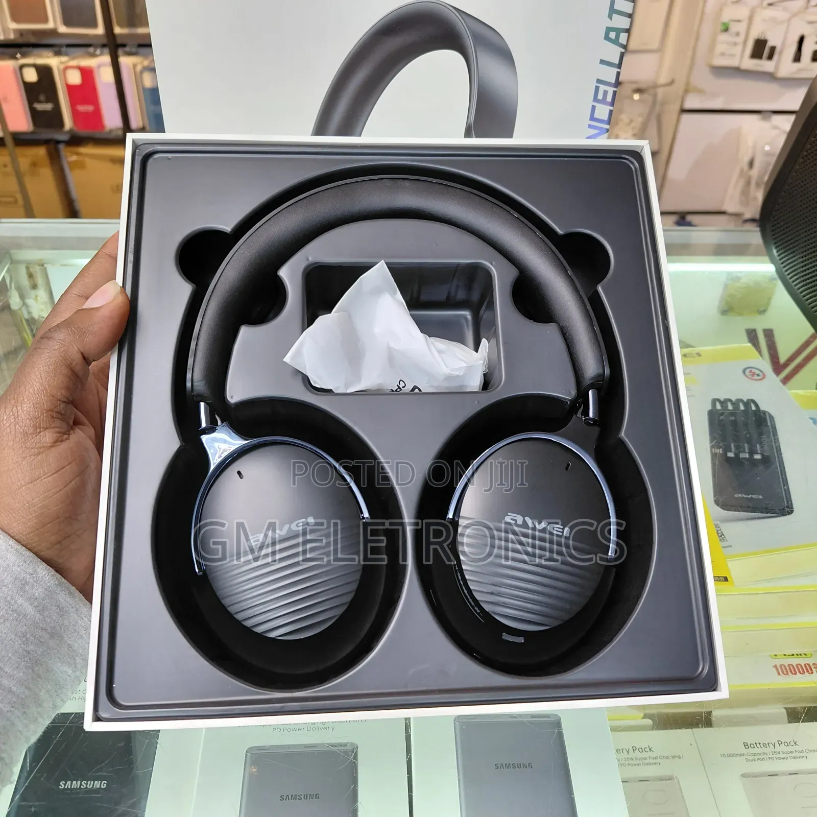 Awei AT15 ANC Bluetooth 6.0 Headphone Active Noise Cancellation 50 HRS