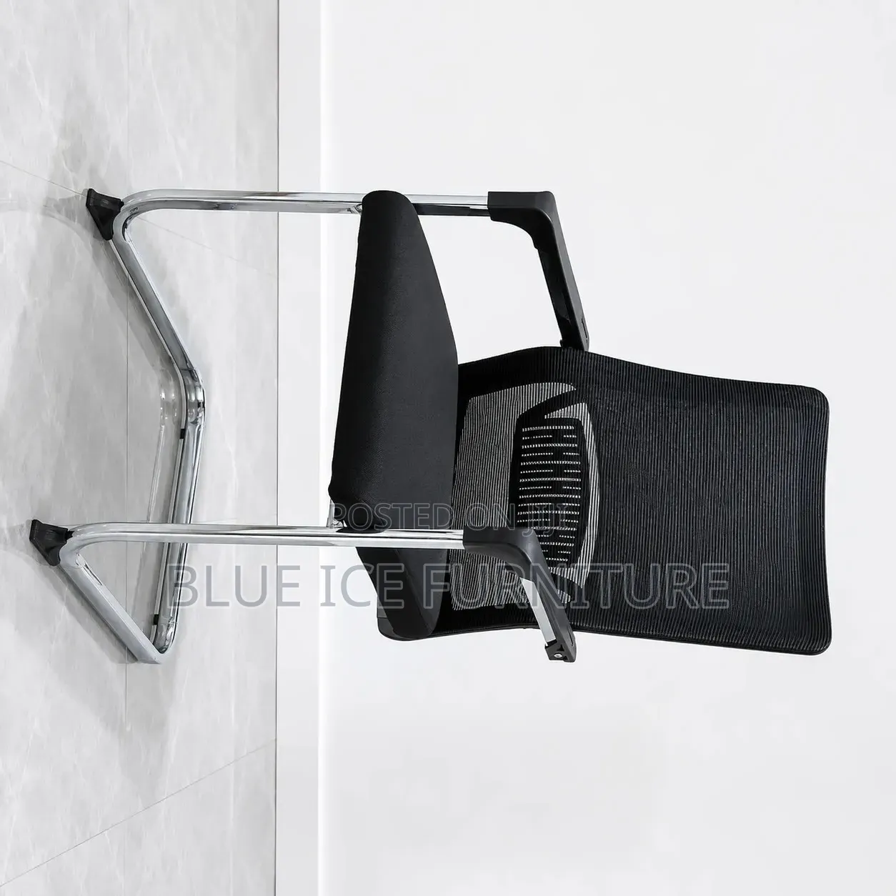 Modern Office Visitors Chairs With Metallic Armrest