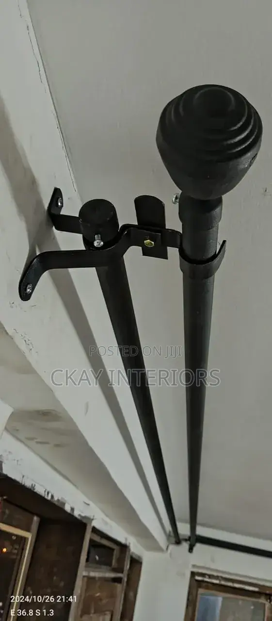 Black, Powder Coated, Strong and Elegant Powder Coated Window Rods