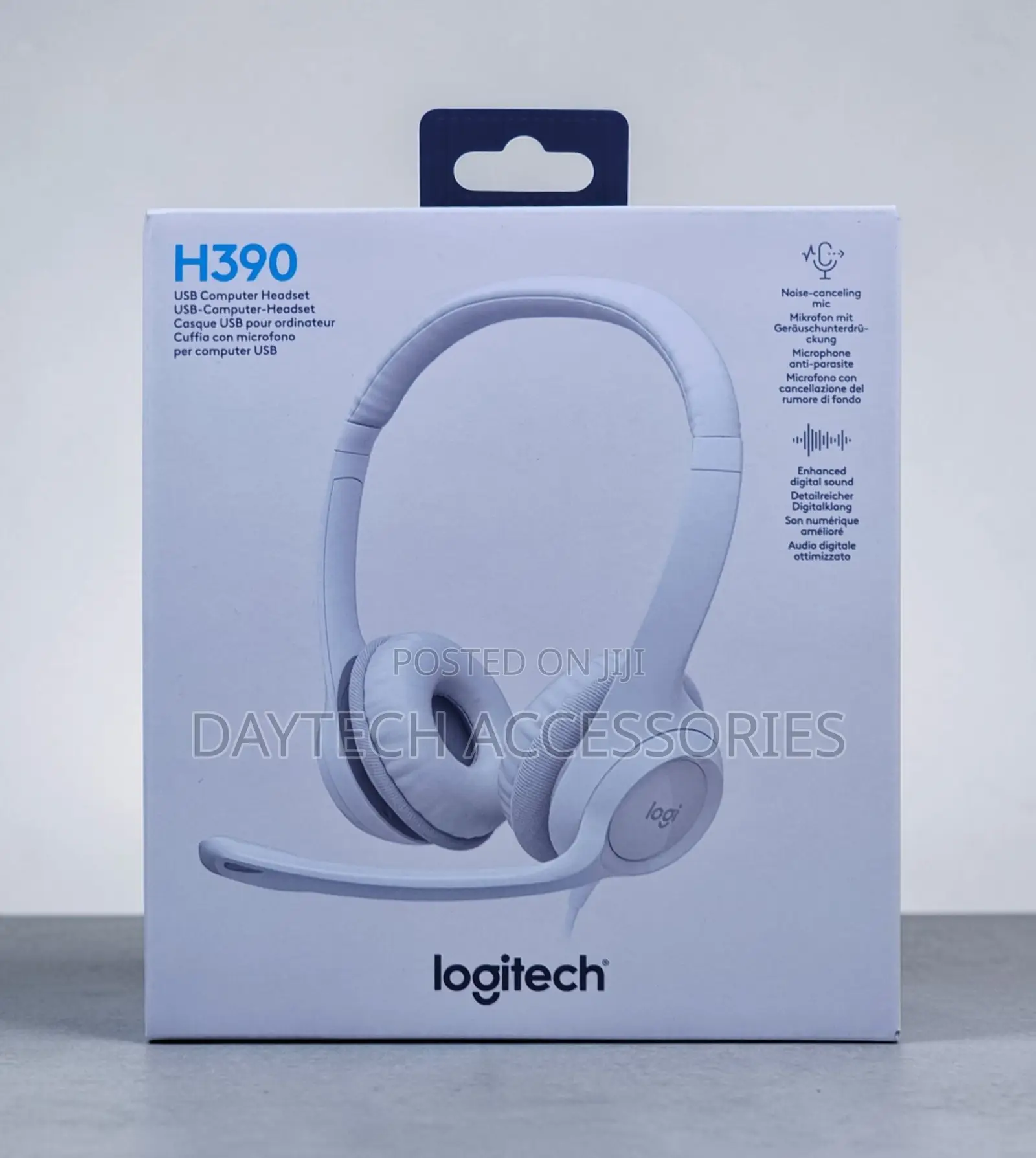 The Logitech H390 USB Plug-and-Play Wired Computer Headset.