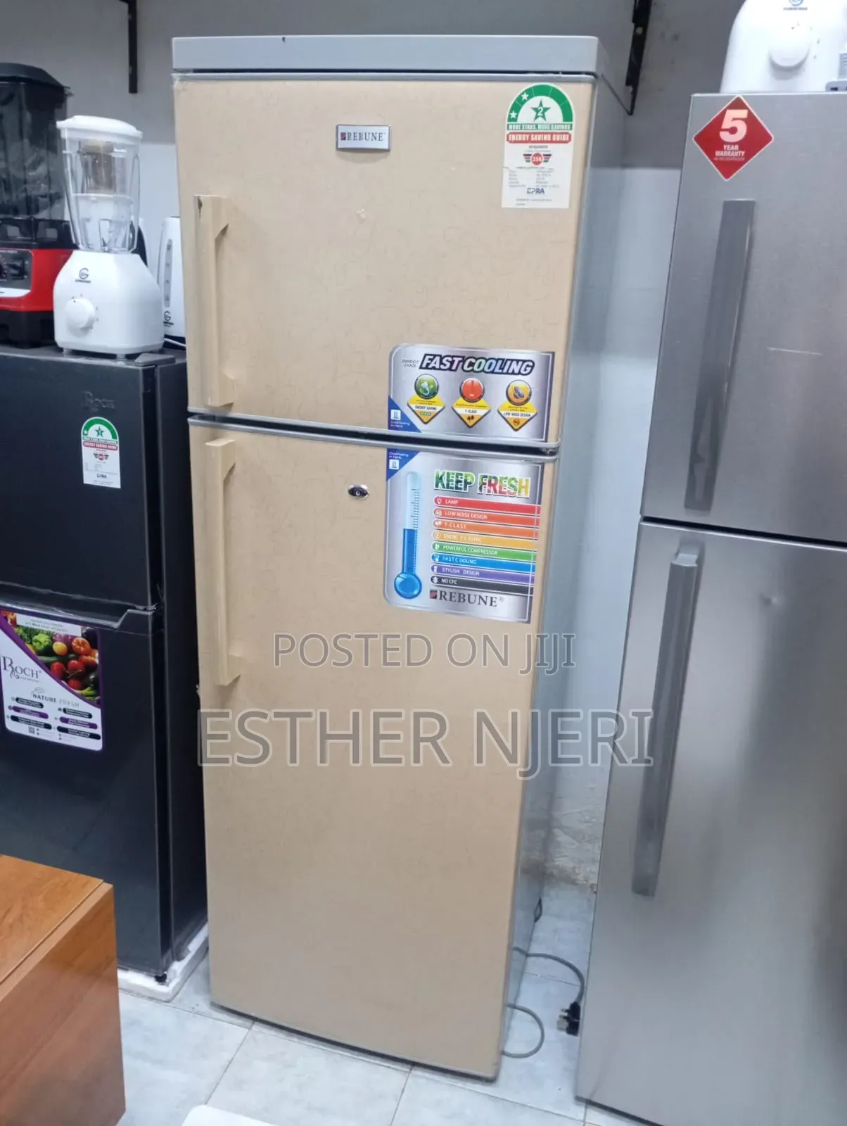 Rebune Brown Double Doors Fridge