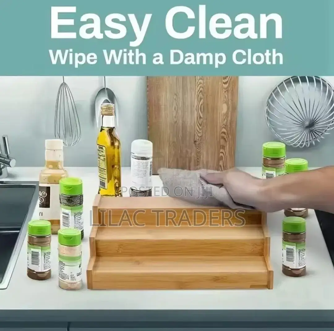 *Bamboo 3 tierNon Expandable Spice //Storage Racks