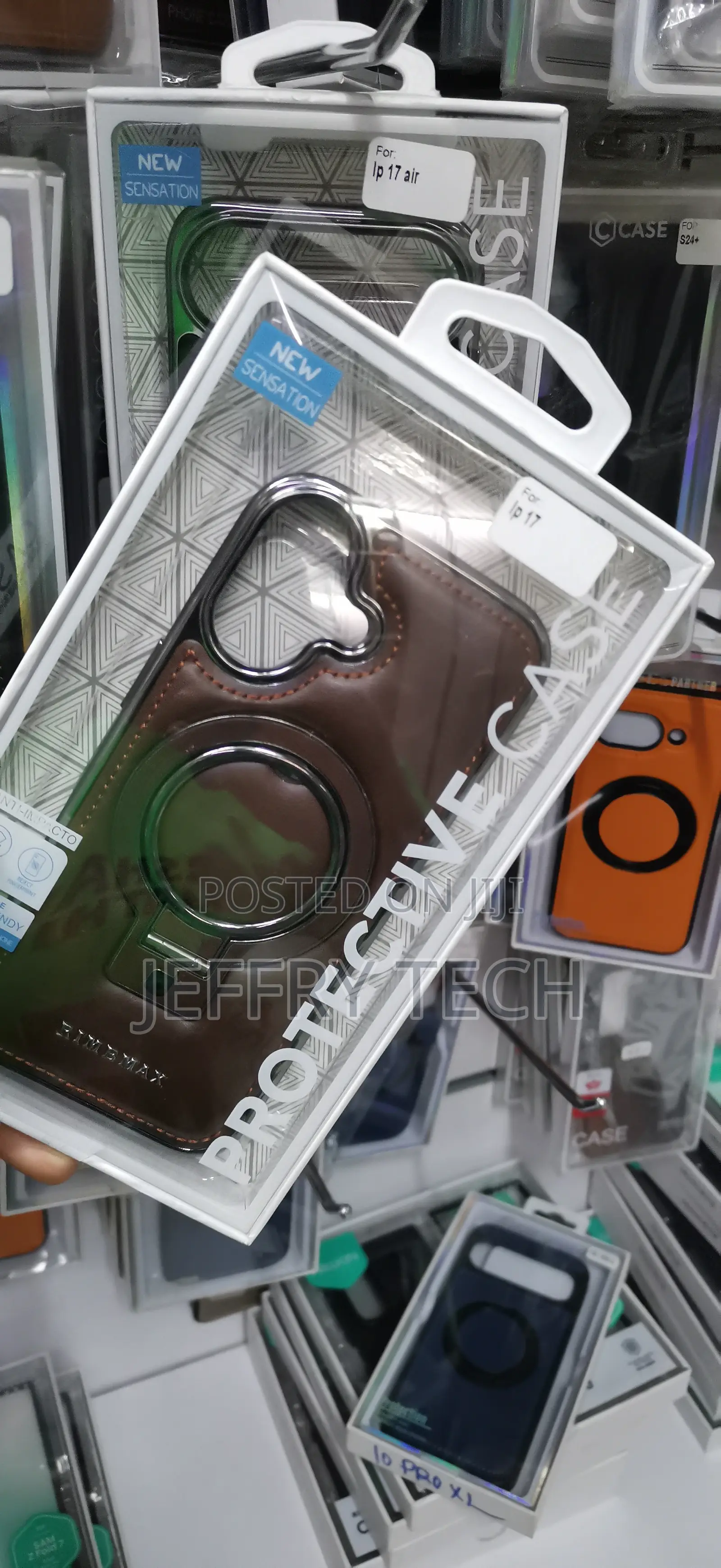 iPhone 17, Classic Brown Textured Faux-Leather Case
