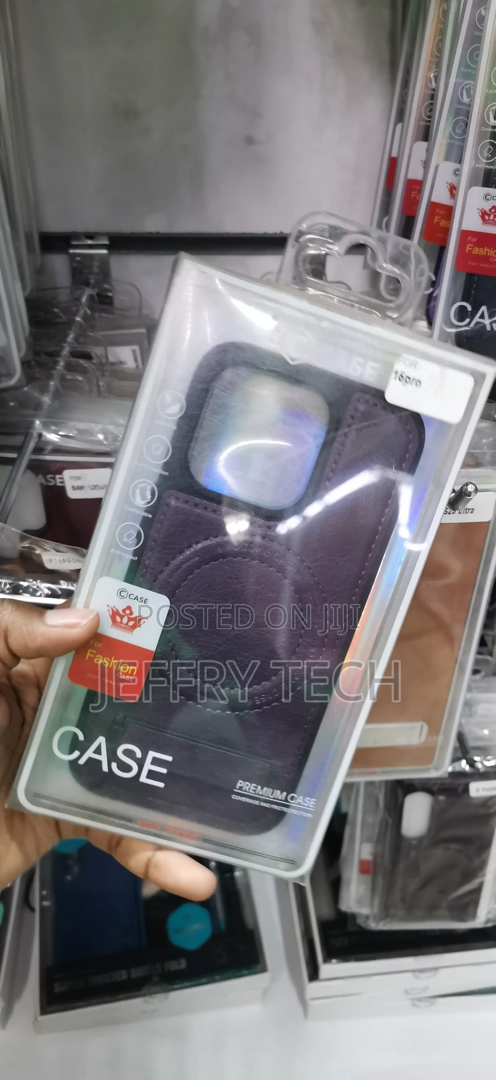 iPhone 16 Pro Dark Purple/Maroon Faux Leather Skin Casing