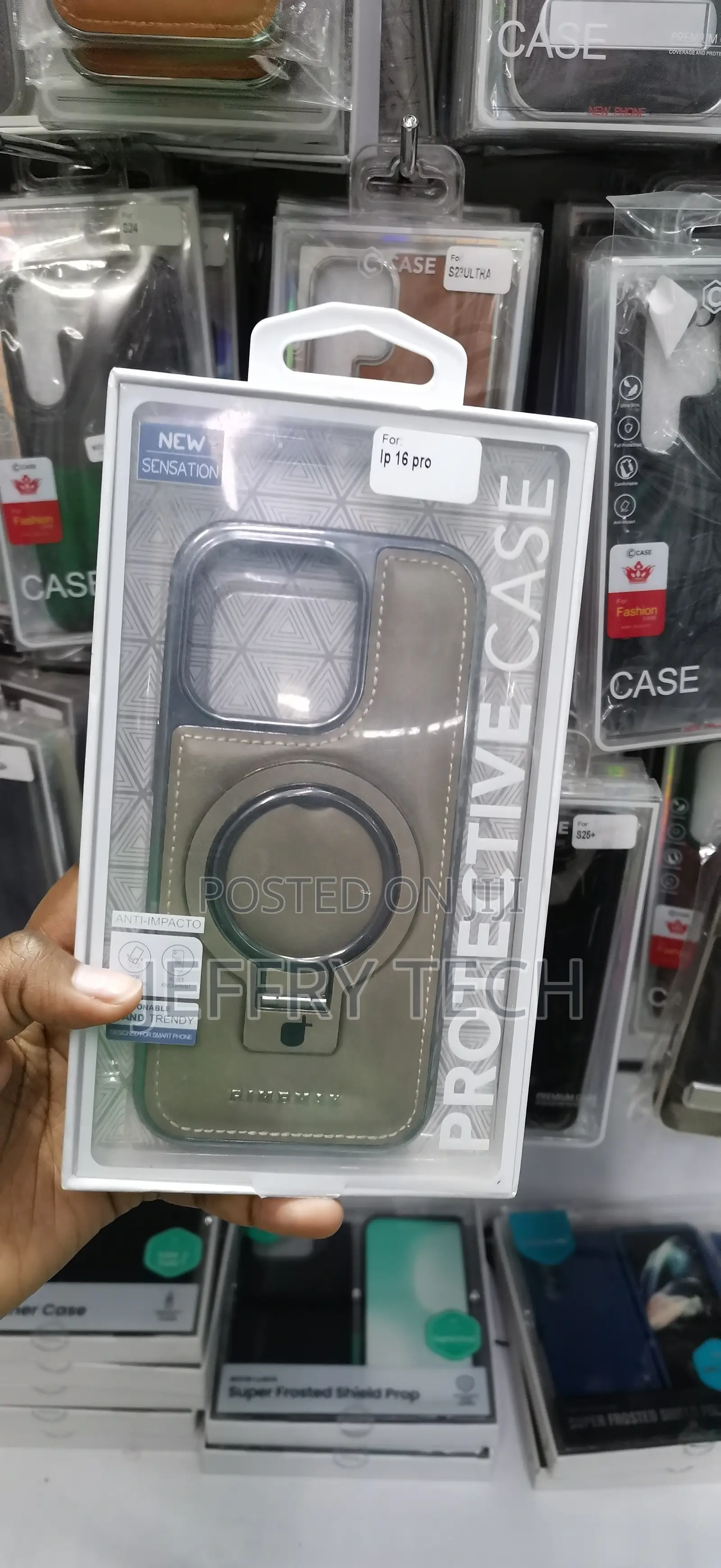 iPhone 16 Pro Max Durable, Premium PU Faux Leather Back Cover