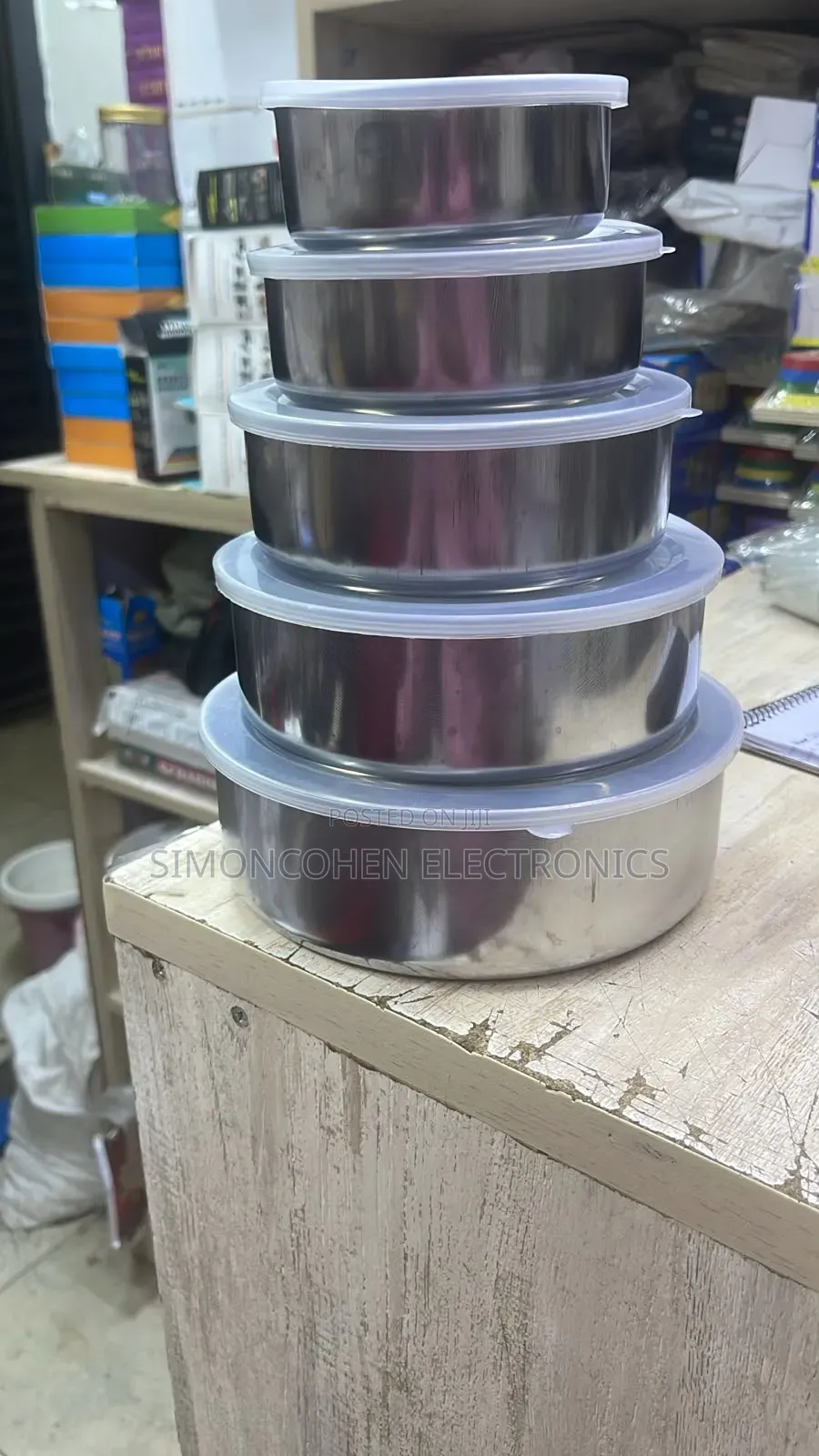 5pcs Stainless Steel Fresh Storage Box With Sealed Lid Bowls Set