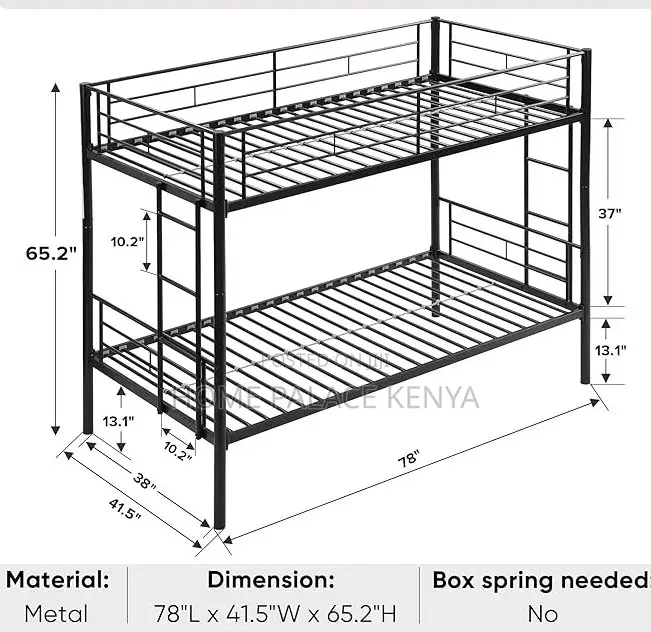 Metal Bed: Twin Over Twin Metal Bunk Bed