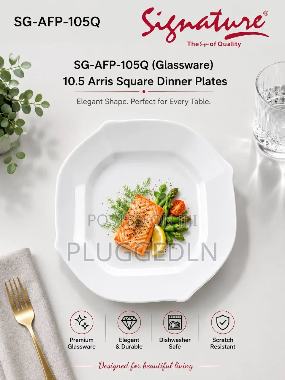 36 PCS Signature Premium Glass Dinnerware Collections