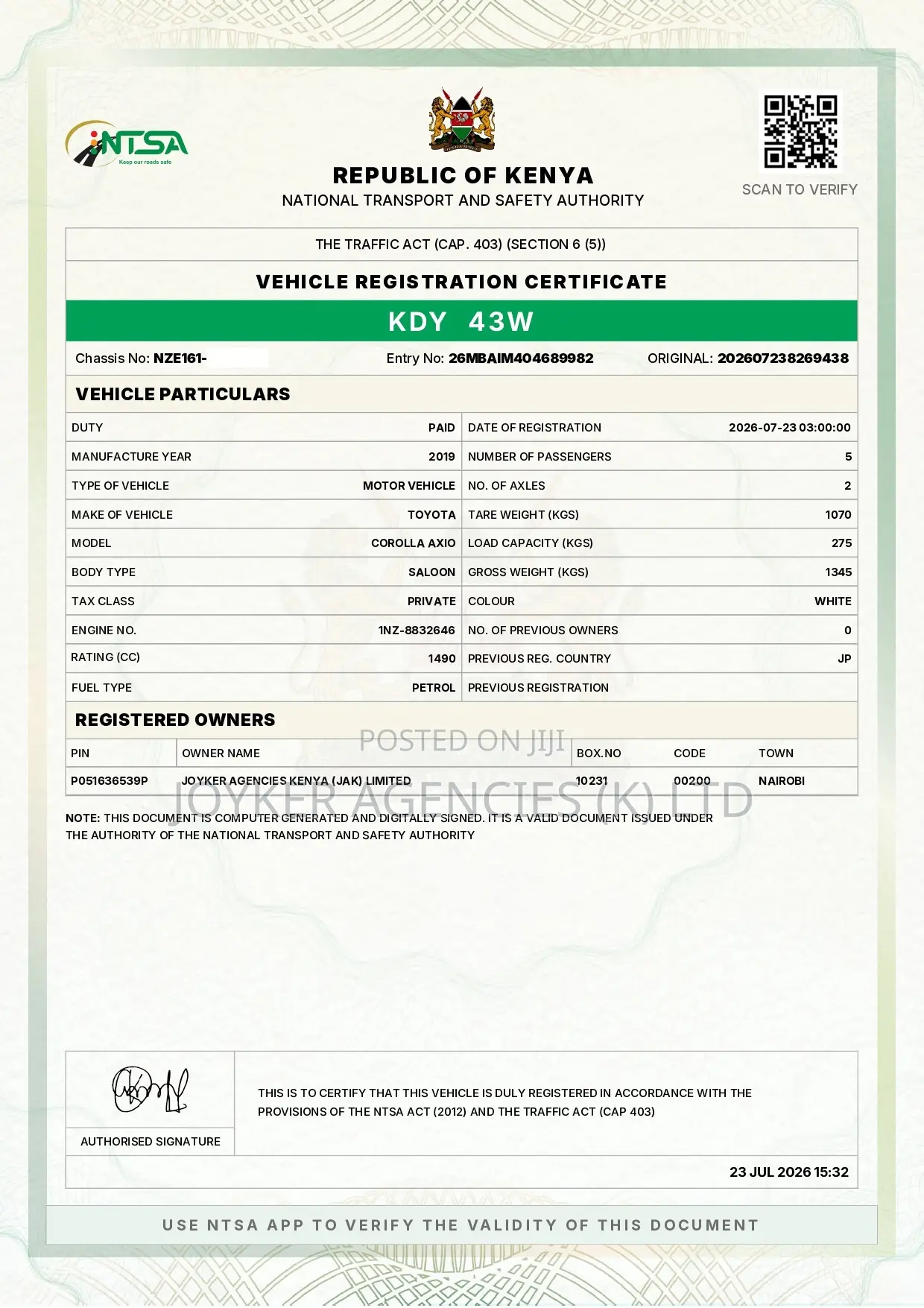 Toyota Axio 1.5 X 2WD 2019 White