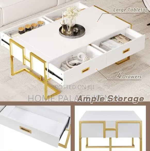 Coffee Table: Nova Modern Luxury Gold Accent Coffee Table