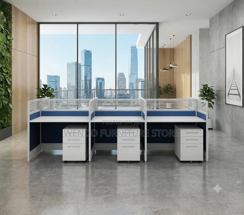 Office Workstation; Six Users Way Partitioned Office Space Workstation