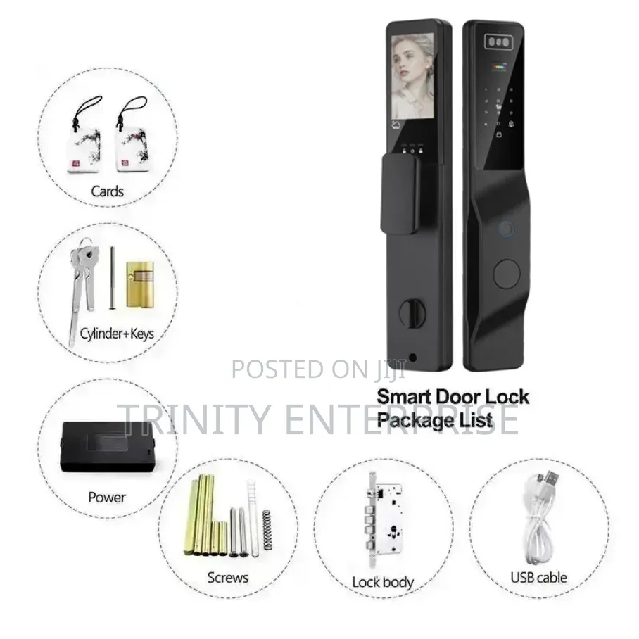 Smart Lock 3D FACE CAMERA Smart Lock Plus Doorbell Fingerprint , Card