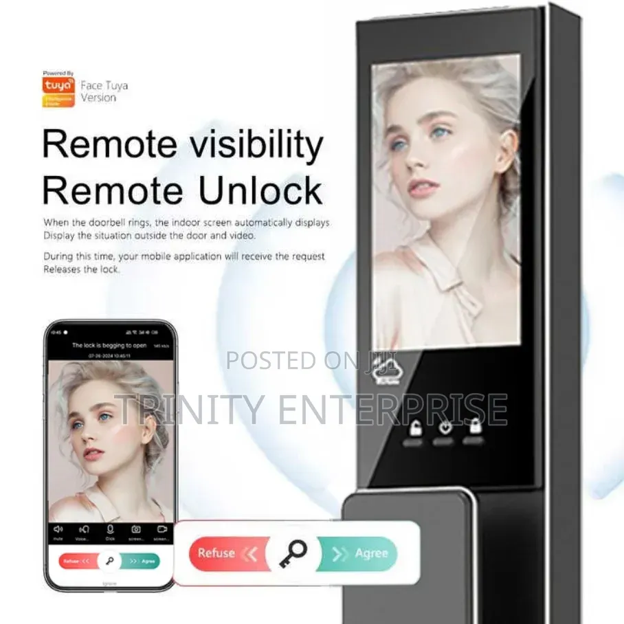 Smart Lock 3D FACE CAMERA Smart Lock Plus Doorbell Fingerprint , Card