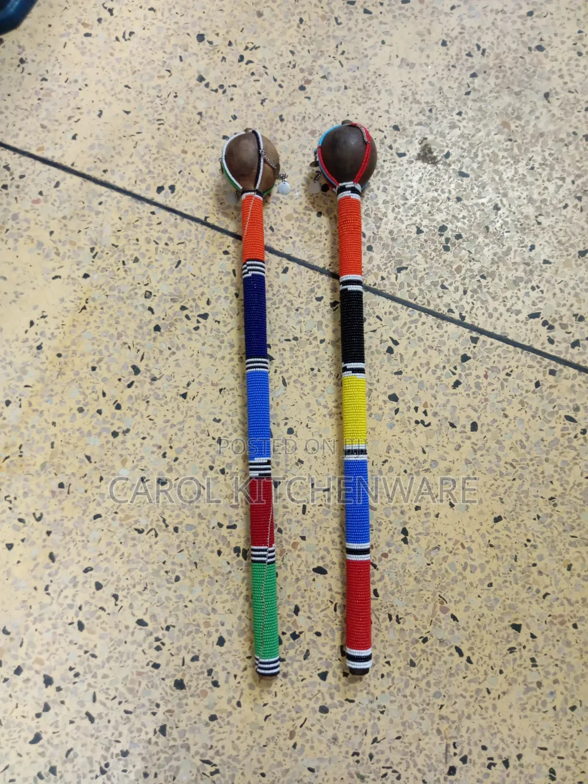 Beaded Maasai Rungu/ Handcraft Wooden Rungu