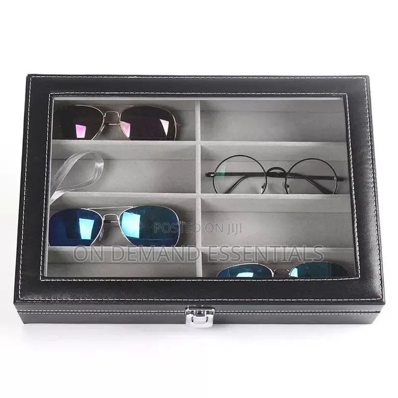 8 Sots High Quality PU Leather Sunglasses Organizer Box