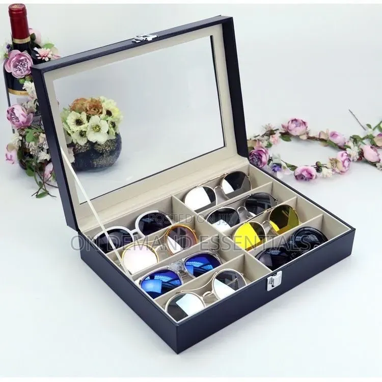 8 Sots High Quality PU Leather Sunglasses Organizer Box