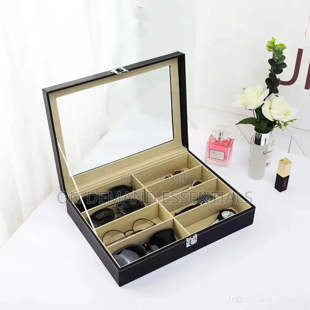 8 Sots High Quality PU Leather Sunglasses Organizer Box