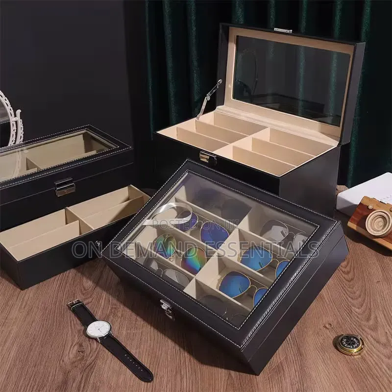 8 Sots High Quality PU Leather Sunglasses Organizer Box
