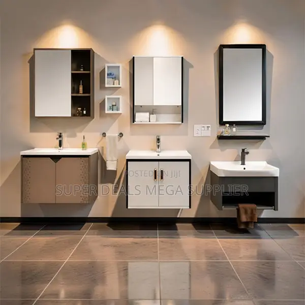 Modern Wall Mounted Bathroom Vanity Cabinet With Mirror Storage Unit
