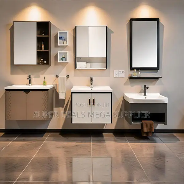 Elegant Wall Mounted Bathroom Vanity Cabinet With Mirror Organizer